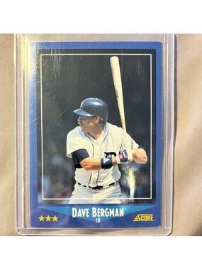 VINTAGE 1988 Dave Bergman Score MLB Detroit Tigers Baseball Trading Card
